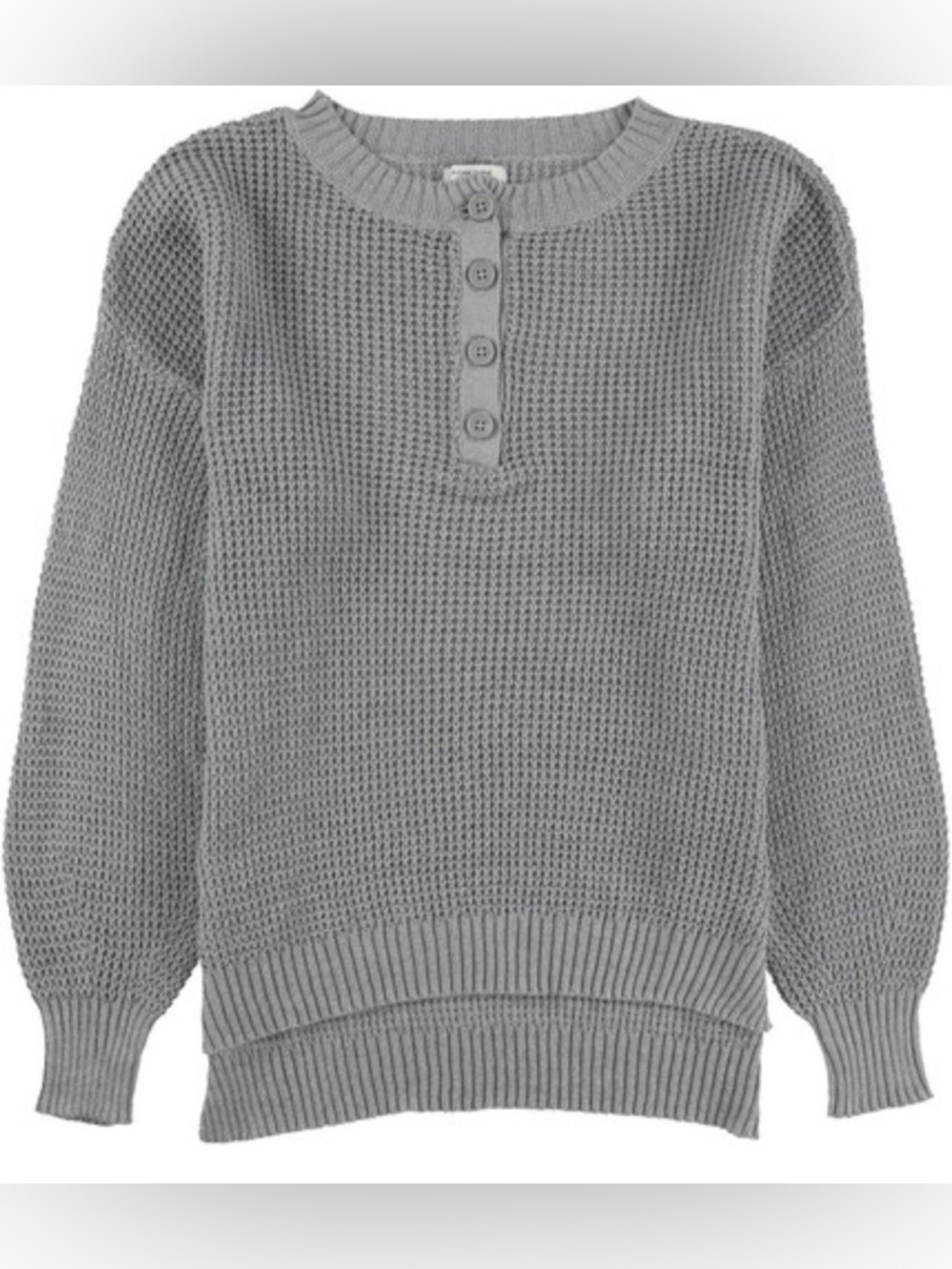 American Eagle Men’s Waffle Knit Henley Sweater - Grey - XL - NWOT comfy neutral